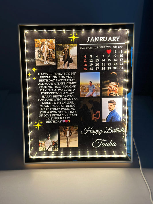 Magic Mirror Photo Frame with LED Lights - Customizable 2 in 1 Mirror and Photo Display